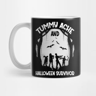 Halloween Zombie Moon Bats Horror Scary Vintage Tummy Ache Survivor Mug